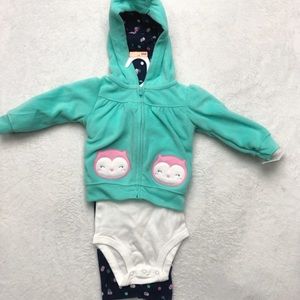 3 piece teal, blue, and pink outfit